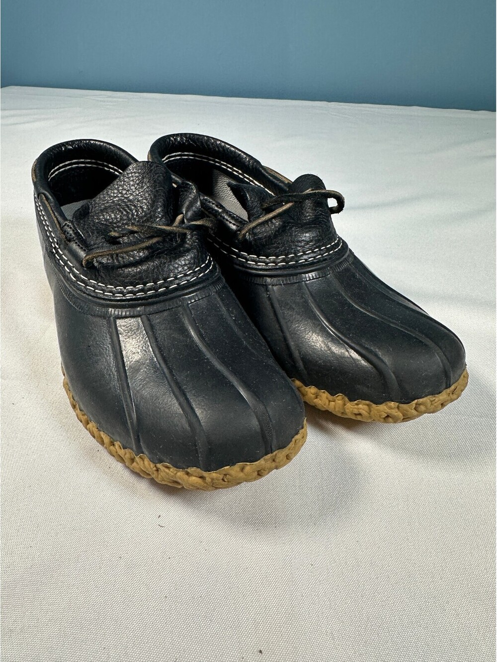 L.L. Bean Boots Rubber Moc All Black Duck Shoes Made in Maine Women’s Size 6 M